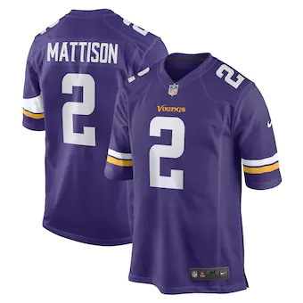 mens nike alexander mattison purple minnesota vikings game 